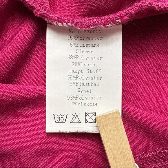 NWT GRACE KARIN Berry Pink Faux Wrap Blouse with Chiffon Split Sleeves M - Picture 10 of 12